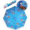 HECKBO ombrello a sirena magico per bambini - cambia colore quando piove - ombrello pieghevole per bambine: sta in ogni zaino di scuola - con strisce riflettenti