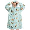 Queenshin Felpa Coperta con Cappuccio e Maniche Donna Uomo Oversize Hoodie | Verde Coperta Portatile Super Morbida Calda Comoda Invernale Regalo Compleanno Natale per Adulti Adolescentee Divano e Casa