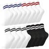 Zuimei 8 Pairs Striped Crew Socks Multipack Cotton Sports Running Socks for Men Women Size, Soft Athletic Socks Breathable Black White Grey Socks for Work School Casual Walking