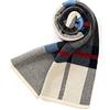 Villand Sciarpa Lavorata a Maglia Scozzese in Lana Merino Australiana per Uomo, Cravatte Calde e Morbide Invernali Scozzesi con Confezione Regalo, 30CM W x 180CM L (Tartan Grigio Blu)