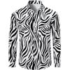 COSAVOROCK Camicia Stampa Zebra Uomo Maniche Lunghe Camicie Animale Casual, Zebra, XXL