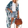 Breezy Lane Kimono da donna floreale cardigan bikini spiaggia copertura casual costumi da bagno per le vacanze, Un Blu Boho, Taglia unica