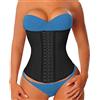 Yianna Corsetto stringivita da donna, sportivo, in lattice, bustino modellante - Nero - L