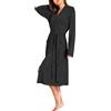 NLAND Vestaglia Kimono Lungo Donna Morbida e Confortevole Scollo a V Vestaglie da Notte Eleganti con Cintura e Tasche per Sonno Relax Casa