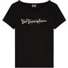 Emporio Armani EA7 T-Shirt da Donna in Jersey Stretch con Logo Signature Logo Series, 7W000978 (IT, Testo, XL, Regular, Regular, Nero)