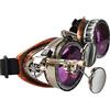 Perfeclan Funky Steampunk Occhiali Puntelli per foto Punk gotico Lenti colorate da sole unisex per cosplay, mascherate, feste, travestimenti, viola