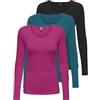 ONLY Onllive Love Life L/S Oneck Top Noos Jrs T-Shirt Donna