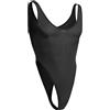 IBAKOM Biancheria da uomo Nylon Body Perizoma Body Tinta unita Dee U Collo Senza Maniche Taglio Alto Un Pezzo Intimo Mankini Costumi Da Notte, Nero , Taglia unica