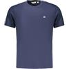 Ellesse Small Logo M - T-Shirt Uomo 100% Cotone - Logo Piccolo Ricamato a Contrasto sul Cuore - Collo Rib - Stile Tennis (IT, Testo, M, Regular, Regular, Blu)