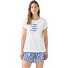 Noidinotte; more than pyjamas Noidinotte - Pigiama Donna Estivo in Cotone Articolo azule - XL Bianco