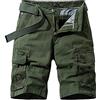 tacniseyw Bermuda cargo larghi da uomo leggeri e rilassati, stile giapponese, pantaloncini Capri elasticizzati in vita con tasche multiple, pantaloni corti in jeans, pantaloni da esterno con fibbia per cintura