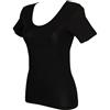 RAGNO Camiciola Donna Manica Corta 85% Lana Merino e 15% Seta Articolo 074027, 020 Nero, 2-SECONDA (EU XS - F 1 - USA XXS - GB 30)