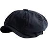 LeeQinersw Cappello Da Giornalaio Da Uomo in Stile Britannico Retrò, Berretti, Morbido Copricapo a 8 Pannelli con Visiera Ottagonale, Cappello Piatto per L'estat, Nero 4XL