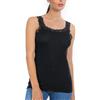 EGI Canottiera Donna Lana Seta Elegante Pizzo Made in Italy Sottogiacca Intimo Top Donna, Art. 1491 (S-M, Nero)