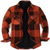 ZENTHACE - Camicia giacca da uomo in flanella foderata in caldo pile Sherpa, a quadri (interamente foderata in pile Sherpa), L