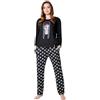 Wednesday Pigiama Donna - Pigiama Cotone Donna Lungo a Maniche Lunghe S-XL- Pigiama Due Pezzi mercoledì Addams Invernale Autunnale (Noir/Wednesday, L)