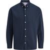 JACK & JONES Detail Shirt LS Jjoxford-Maglietta con Dettaglio, Blazer Blu Marine, L Uomo