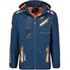 Geographical Norway Softshell ROYAUTE DB MEN 068 nero (WY1999H/GN/Black/Orange), antivento, con membrana, cappuccio, confortevole, outdoor, navy/arancione, M