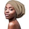 FocusCare Cappelli in tessuto liscio foderato in raso confortevole per capelli ricci Tiger Stripe marrone chiaro