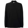 Fruit of the Loom - Polo a maniche lunghe, in cotone Nero L