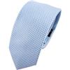 TigerTie - cravatta stretta di seta - blu azzurro argento a pois - Cravatta in seta