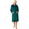 Suzy & Me Vestaglia da donna in morbido pile goffrato, con bottoni, Verde foresta, 20-22