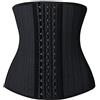 YIANNA Donna Corsetto Dimagrante Stringivita Traspirante Latex Waist Trainer Fitness Bustino Modellante Body Shaper Nero S 20173