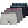 JACK & JONES - Boxer da uomo, confezione da 5, XL
