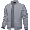 TACVASEN Uomo Giacca Bomber Leggera Jacket Sportiva con Collo da Baseball, Grigio chiaro