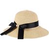 S.ROMZA Sun Cappello di Paglia per Le Donne Pieghevole Beach Cappelli Donna UV 50 + Protezione Viaggi Cappello Estivo Visiera Cappello Nodo di Prua (Giallo Beige)