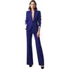 Botong Abiti da Donna 2 Pezzi Set con Revers a Picco Eleganti Abiti da Donna Pantaloni Eleganti Casual Formali Smoking, Blu reale, M