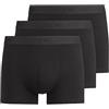 OLYMP Set di 3 boxer da uomo, biancheria intima, pantaloncini, biancheria intima, basic, tinta unita, vestibilità aderente, Nero 68., XXL