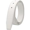kowaku Cintura da uomo stile retrò, senza fibbia Larghezza 33 mm Tinta unita fai-da-te con fori Cintura regolabile per pantaloni eleganti Business Casual, bianco