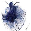 AQOKKA Cappelli Fascinator da Donna con Fiori, Fascinator con Cerchietto e Fermaglio, Copricapo per Tè da Cerimonia per Donne e Ragazze, Blu, Taglia unica