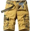 tacniseyw Bermuda cargo larghi da uomo leggeri e rilassati, stile giapponese, pantaloncini Capri elasticizzati in vita con tasche multiple, pantaloni corti in jeans, pantaloni da esterno con fibbia per cintura