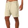 YAOBAOLE Pantaloni in Lino da Uomo, Corti da Uomo, in Lino, Pantaloni Corti, da Uomo, Estivi, Lino