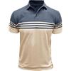 MakingDa Polo da uomo a maniche corte a blocchi di colore a righe orizzontali estive a vestibilità regolare con bottoni, camicie classiche casual da golf da lavoro leggere, tee top, L