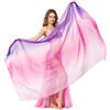 Leemiman Velo per danza del ventre da donna, in chiffon, colore graduale, per adulti, lunghezza 2,5 m, larghezza 1,14 m, Viola Rosa Rosa, 250*114 cm