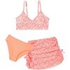 SEAUR 3 Pezzo Costume da Bagno per Bambini Ragazze Top Canotta Cool Slip Bikini Gonna da Bagno Set di Abbigliamento da Spiaggia Piscina per 8-14 Anni