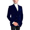 Botong Giacca da uomo doppiopetto in velluto con risvolto tacca smoking giacca da festa di nozze abbigliamento casual, Blu reale, 56