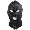 Hdynasty Maschera in pelle PU nera per uomini e donne festa rave notte, alternativa gioco di ruolo maschera copricapo