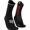 COMPRESSPORT Pro Racing Socks v4.0 Light Run High Calzini, Nero/Rosso, 42-44 Unisex-Adult
