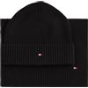 Tommy Hilfiger Uomo Set Regalo Flag Sciarpa e Berretto, Nero (Black), Taglia Unica