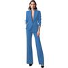 Botong Abiti da Donna 2 Pezzi Set con Revers a Picco Eleganti Abiti da Donna Pantaloni Eleganti Casual Formali Smoking, Blu, L
