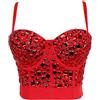 Woboren Reggiseno da donna clubwear party punk gotico corsetto corsetto push-up con strass diamante cime