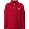 NORTH SAILS Polo Bambino ML in piqué di Cotone Bio con Lettering