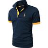 KUNJLELP Polo Uomo Manica Corta Ricamo di Giraffa Estive T-Shirt M-3XL Maglietta Camicia Abbigliamento da Lavoro