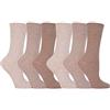 Gentle Grip - 6 paia di calzini diabetici da donna senza fascia elastica stampati 37-42 EU, beige