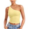 ZAAYO Canottiera da donna con spalle scoperte Y2K Slim Fit Crop Top Sexy Estate Top Double Lined Sleeveless Cropped Tee Shirt
