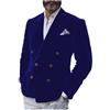 Leader of the Beauty Blazer da uomo in velluto slim fit giacca doppio petto smoking blazer matrimonio ballo cena elegante, Blu reale, XL